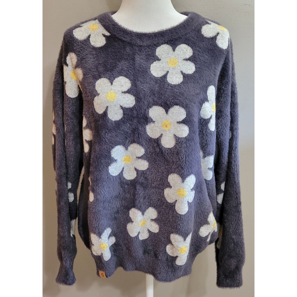 Simply Southern Eyelash Knit Crewneck Daisy Sweater